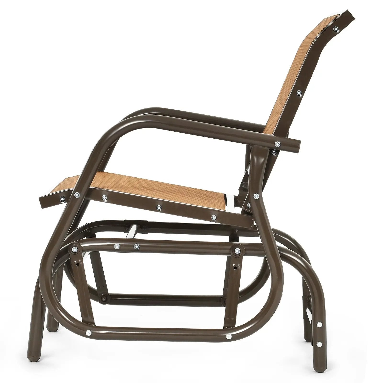 Outdoor Single Swing Glider Rocking Chair with Armrest by DirectDeals