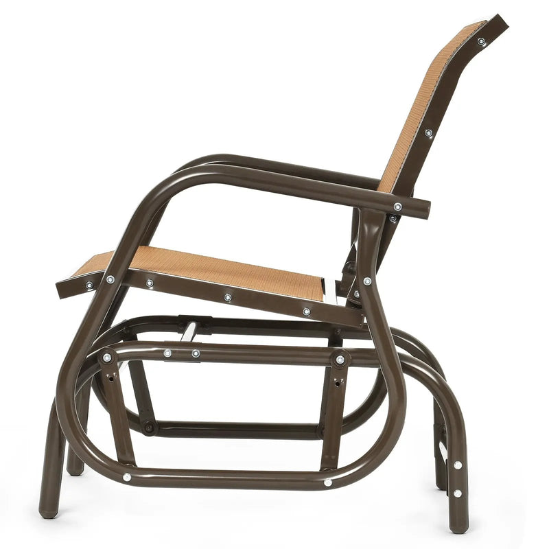 Outdoor Single Swing Glider Rocking Chair with Armrest by DirectDeals