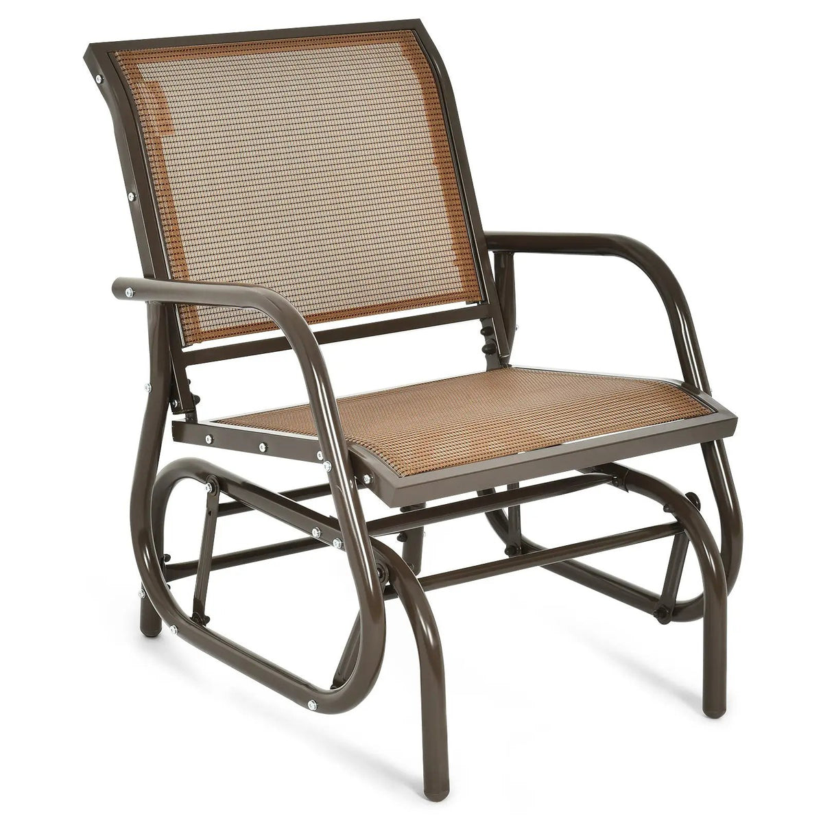 Outdoor Single Swing Glider Rocking Chair with Armrest, photo 3 of 11