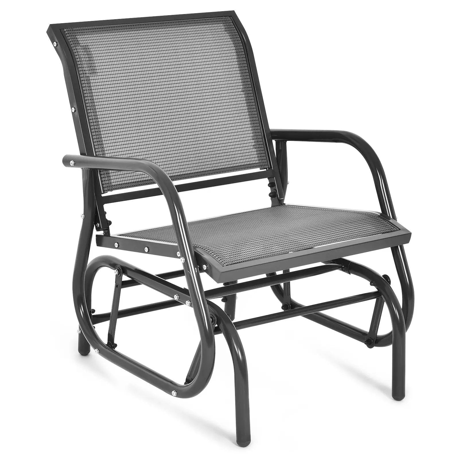 Outdoor Single Swing Glider Rocking Chair with Armrest by DirectDeals