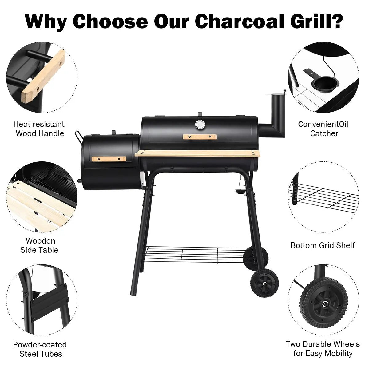 Outdoor BBQ Grill Barbecue Pit Patio Cooker by DirectDeals
