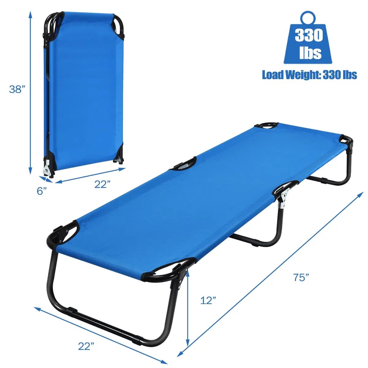 Outdoor Folding Camping Bed for Sleeping Hiking Travel, photo 4 of 10
