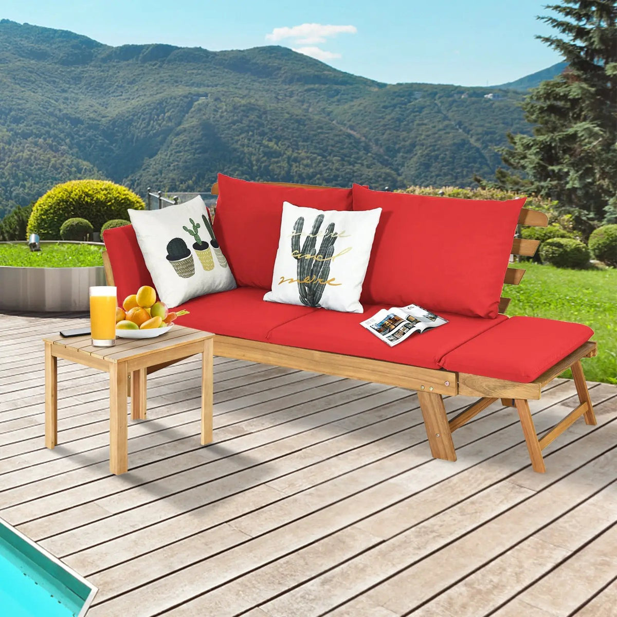 Adjustable Patio Convertible Sofa with Thick Cushion, photo 3 of 32