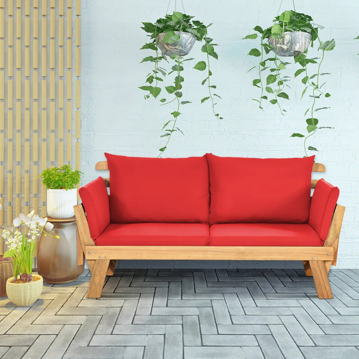 Adjustable Patio Convertible Sofa with Thick Cushion, photo 21 of 32