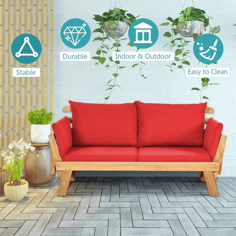 Adjustable Patio Convertible Sofa with Thick Cushion by DirectDeals