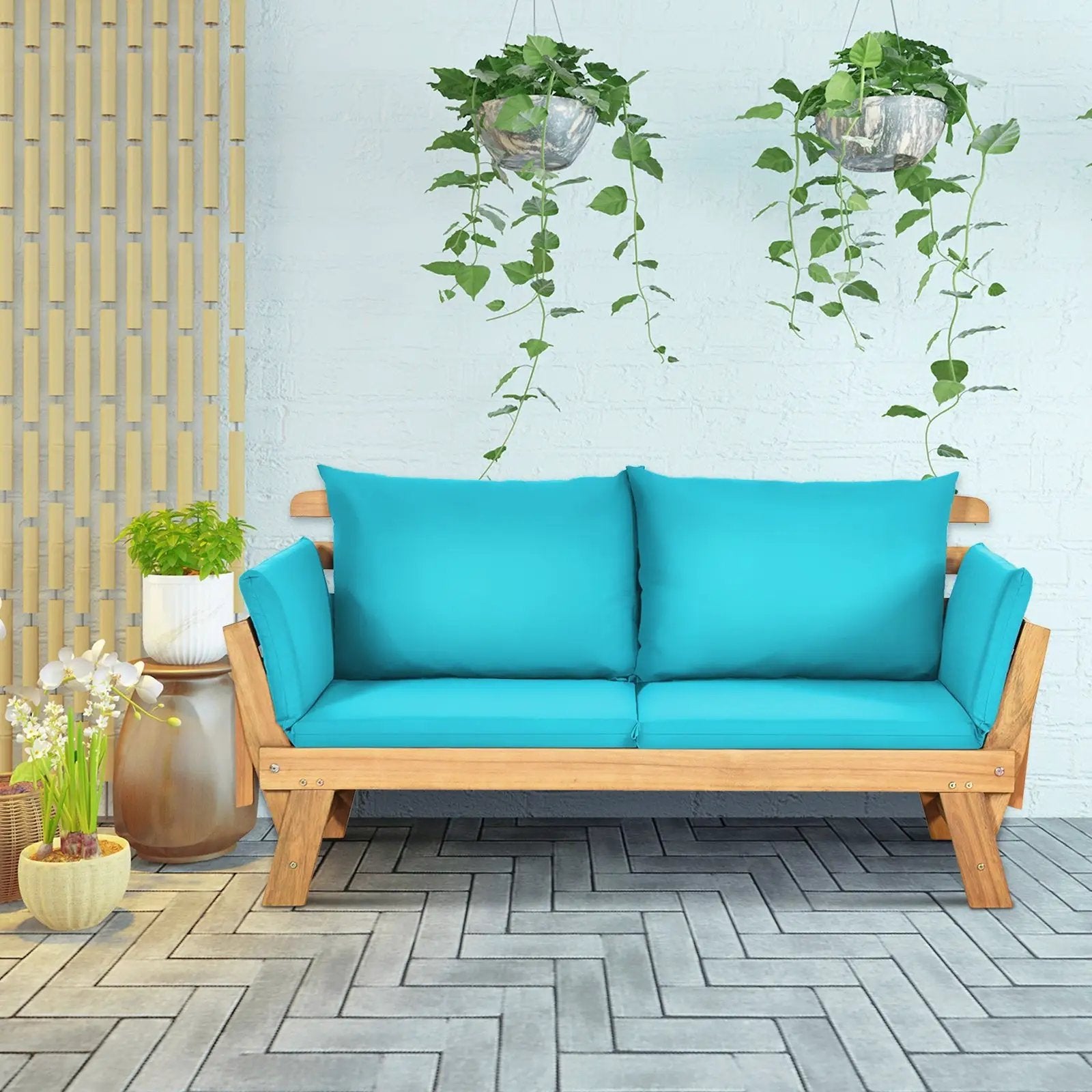 Adjustable Patio Convertible Sofa with Thick Cushion by DirectDeals