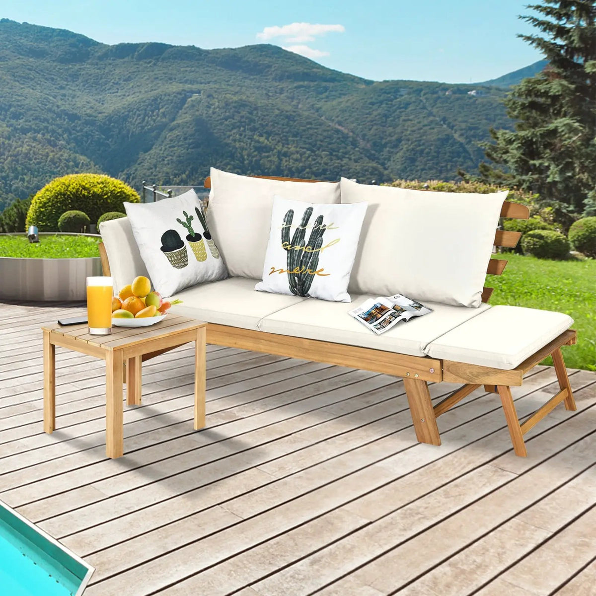 Adjustable Patio Convertible Sofa with Thick Cushion, photo 2 of 32