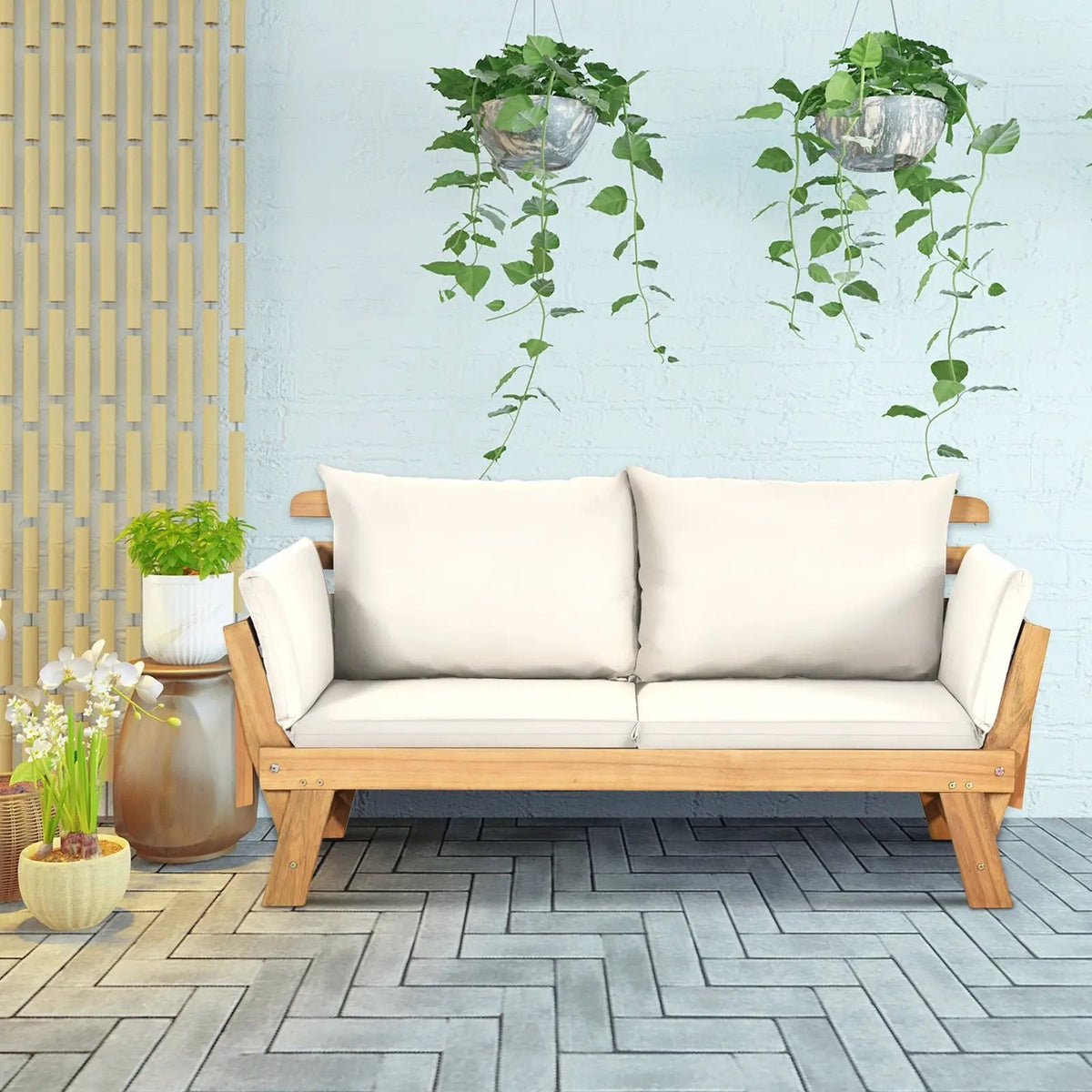 Adjustable Patio Convertible Sofa with Thick Cushion, photo 7 of 32
