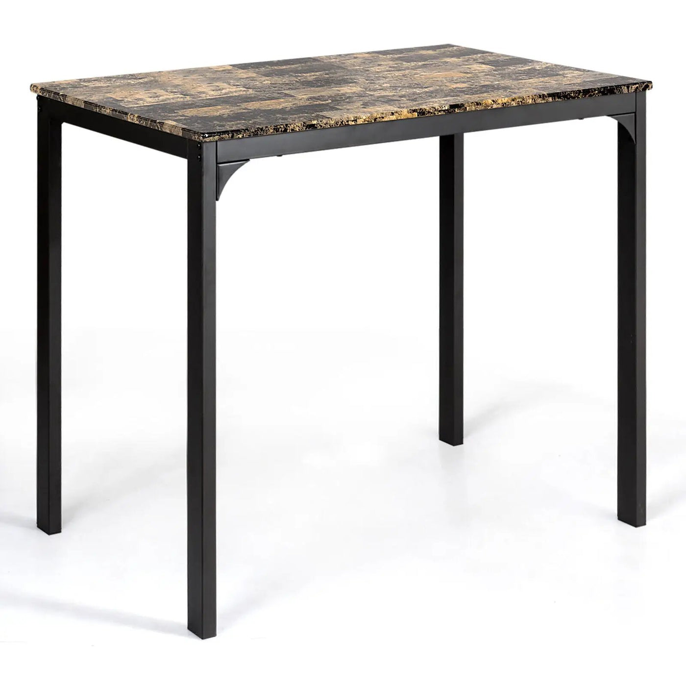 3 Piece Counter Height Dining Set Faux Marble Table by DirectDeals