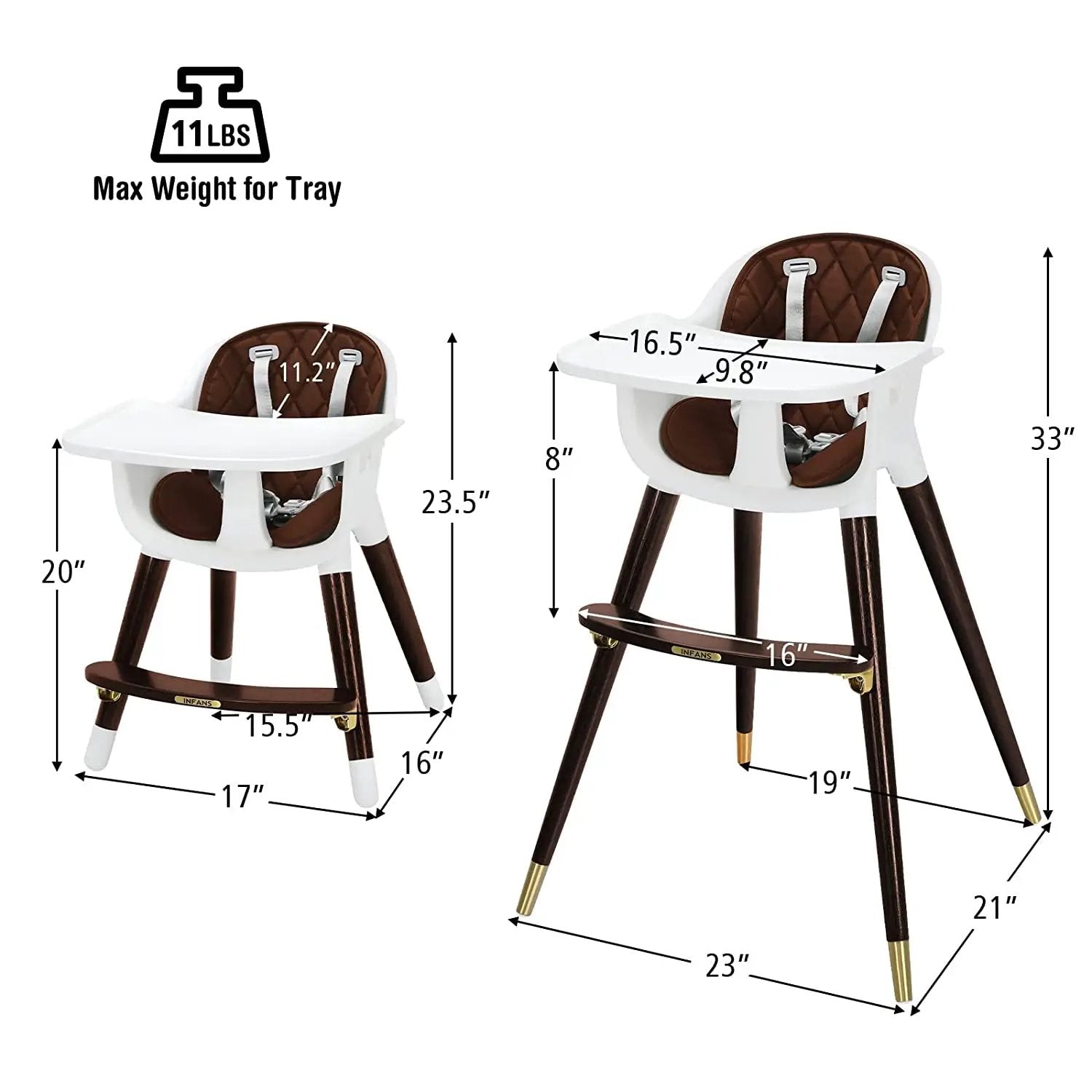 3-In-1 Adjustable Baby High Chair with Soft Seat Cushion for Toddlers by DirectDeals