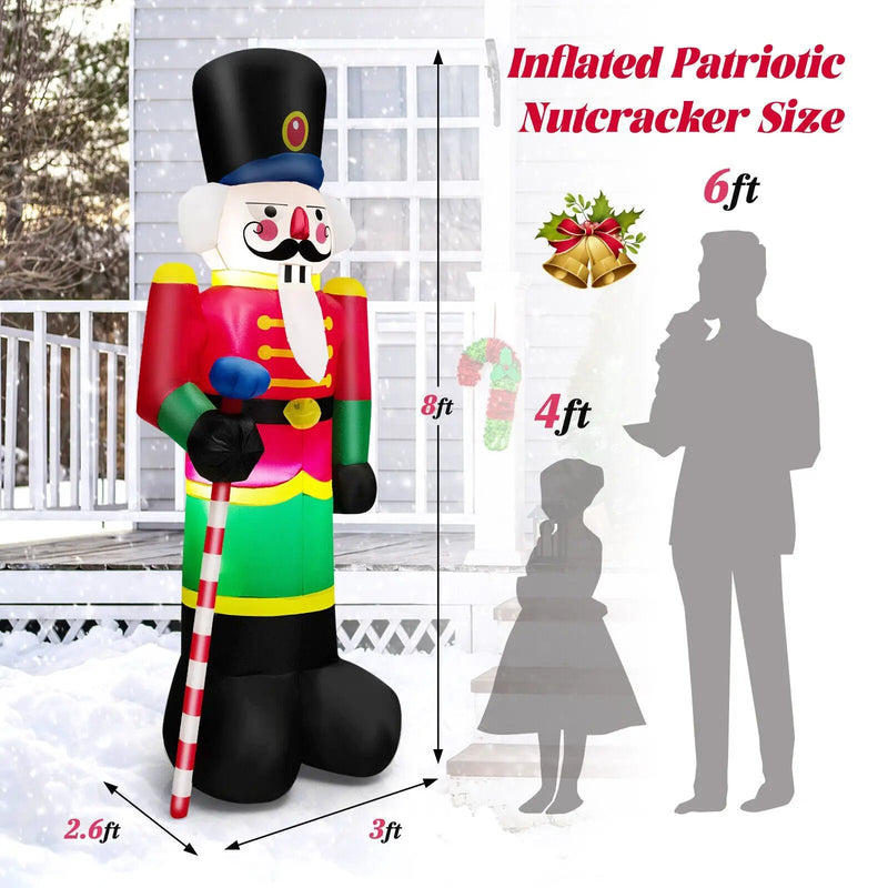 8 Feet Inflatable Nutcracker Soldier with 2 Built-in LED Lights by DirectDeals