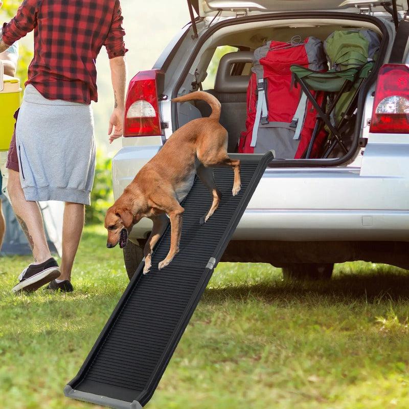63 Feet Upgrade Folding Pet Ramp Portable Dog Ramp with Steel Frame by DirectDeals