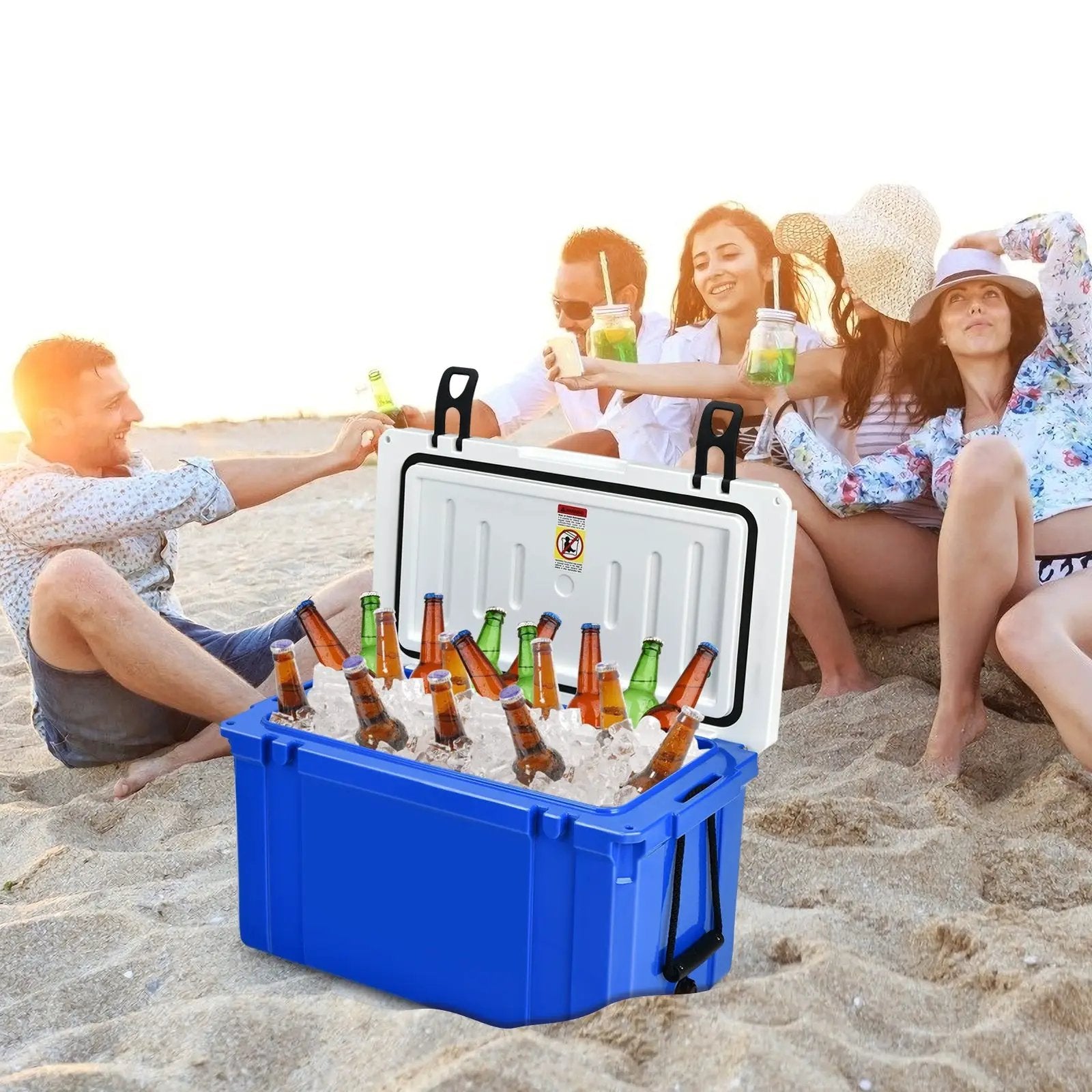 58 Quart Leak-Proof Portable Cooler Ice Box for Camping-Blue by DirectDeals