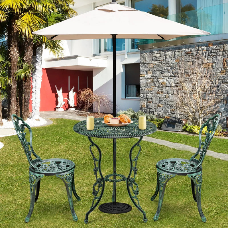 Outdoor Cast Aluminum Patio Furniture Set with Rose Design by DirectDeals