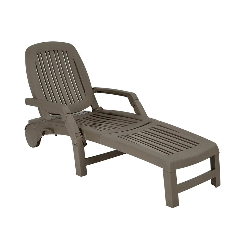 Adjustable Patio Sun Lounger with Weather Resistant Wheels by DirectDeals