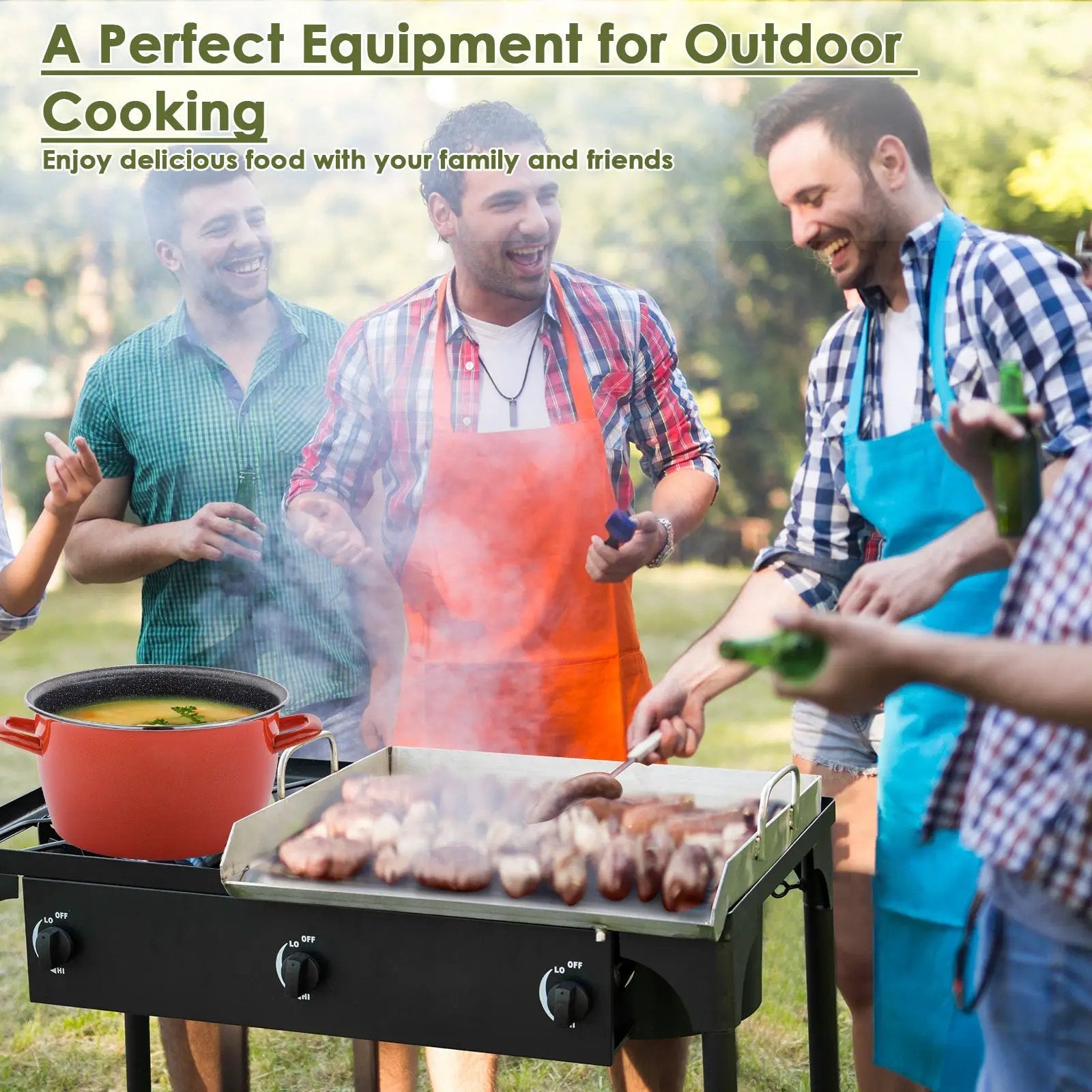 225000 BTU Portable Propane 3 Burner Gas Cooker by DirectDeals