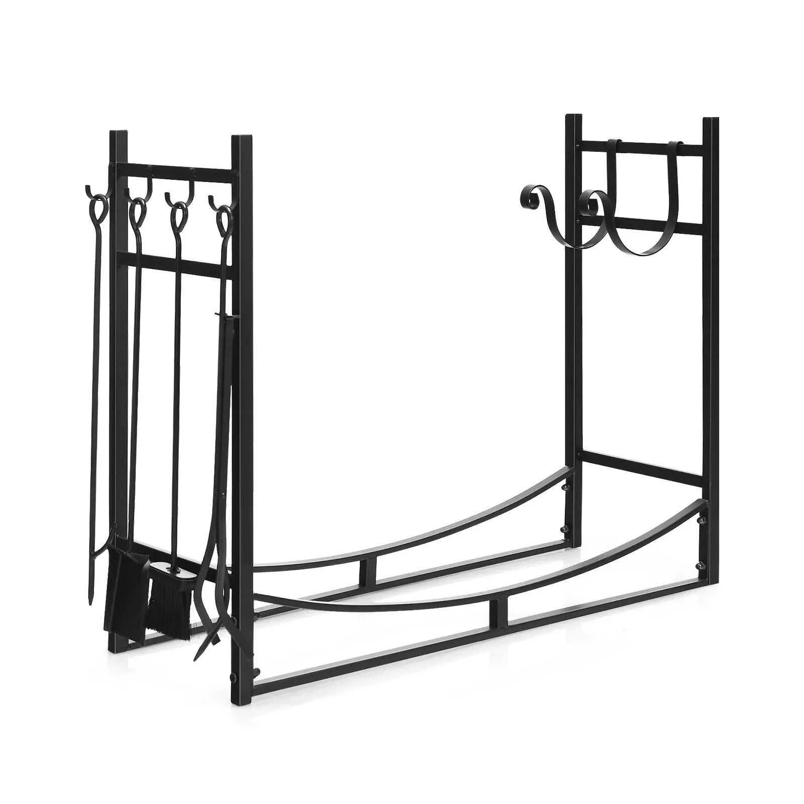 36 Inch Fireplace Log Holder with Tools and Kindling Holders by DirectDeals