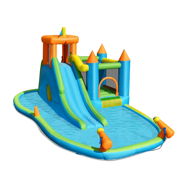 Inflatable Water Slide with Bounce House and Splash Pool without Blower for Kids by DirectDeals