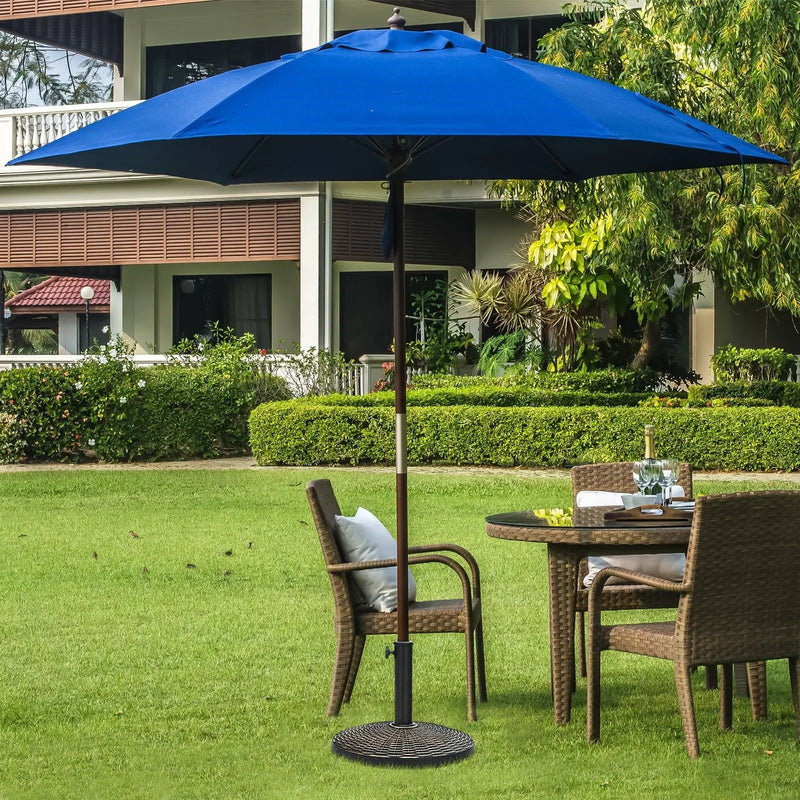 22Lbs Patio Resin Umbrella Base with Wicker Style for Outdoor Use by DirectDeals