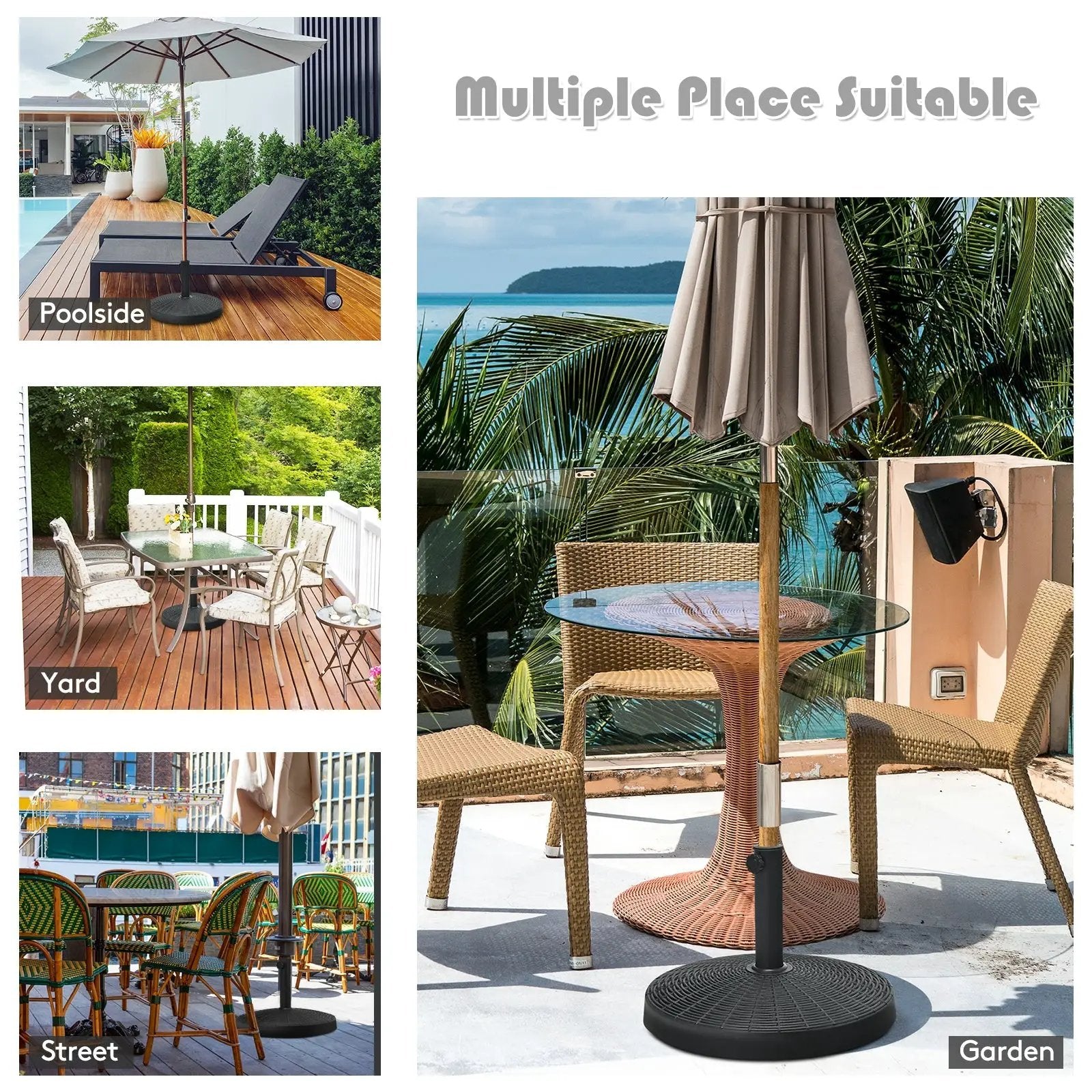 49 LBS Patio Resin Umbrella Base Stand for Outdoor by DirectDeals