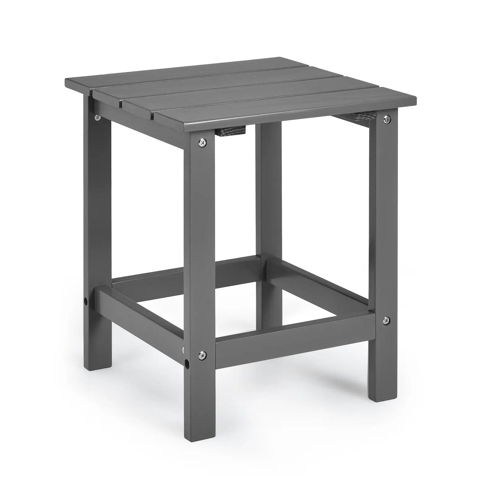 15 Inch Patio Square Wooden Slat End Side Coffee Table for Garden by DirectDeals