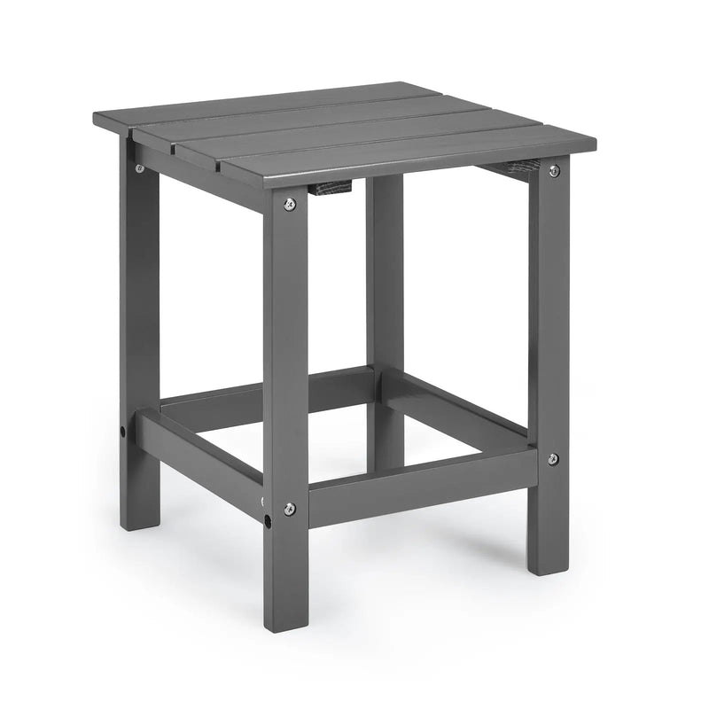 15 Inch Patio Square Wooden Slat End Side Coffee Table for Garden by DirectDeals