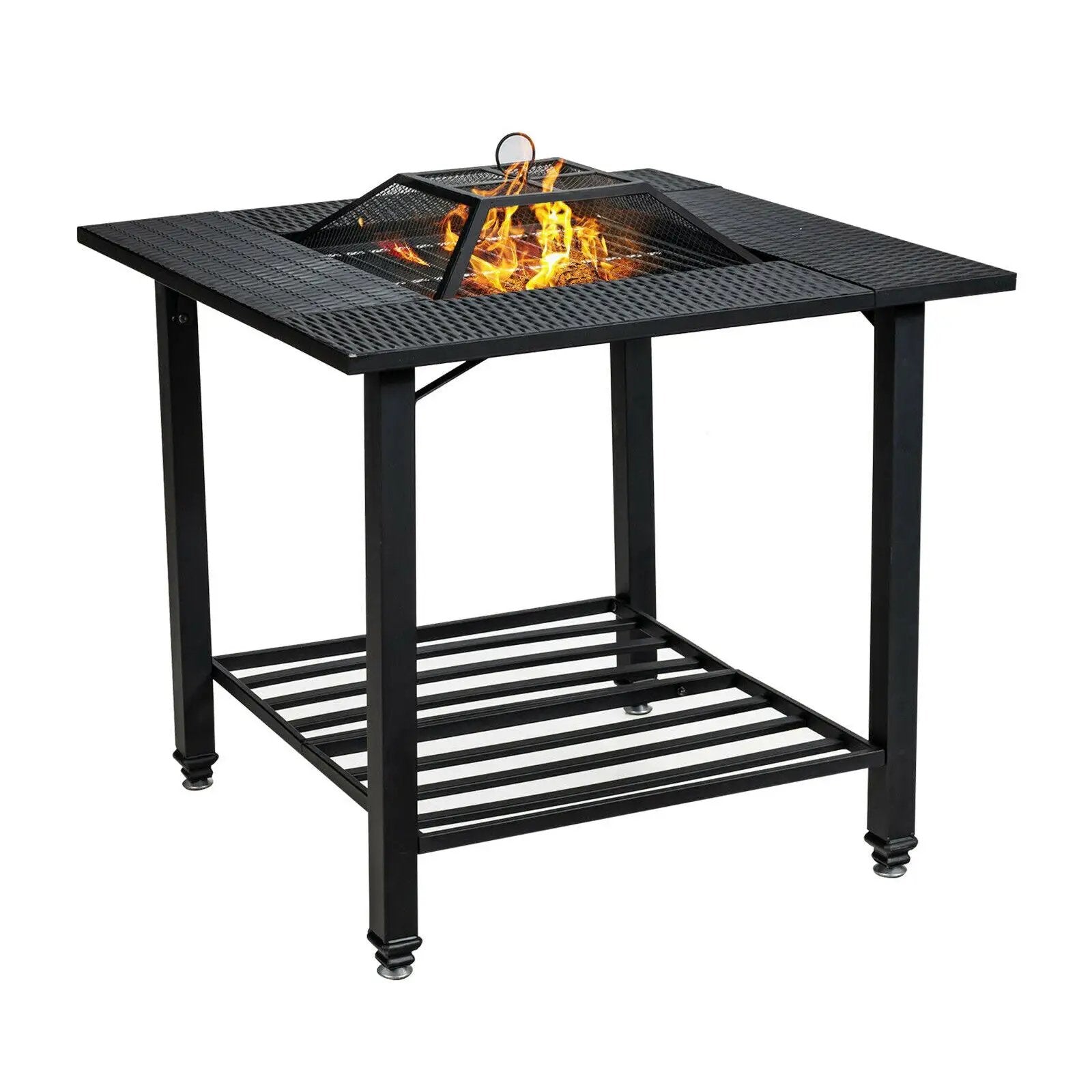 31 Inch Outdoor Fire Pit Dining Table with Cooking BBQ Grate by DirectDeals