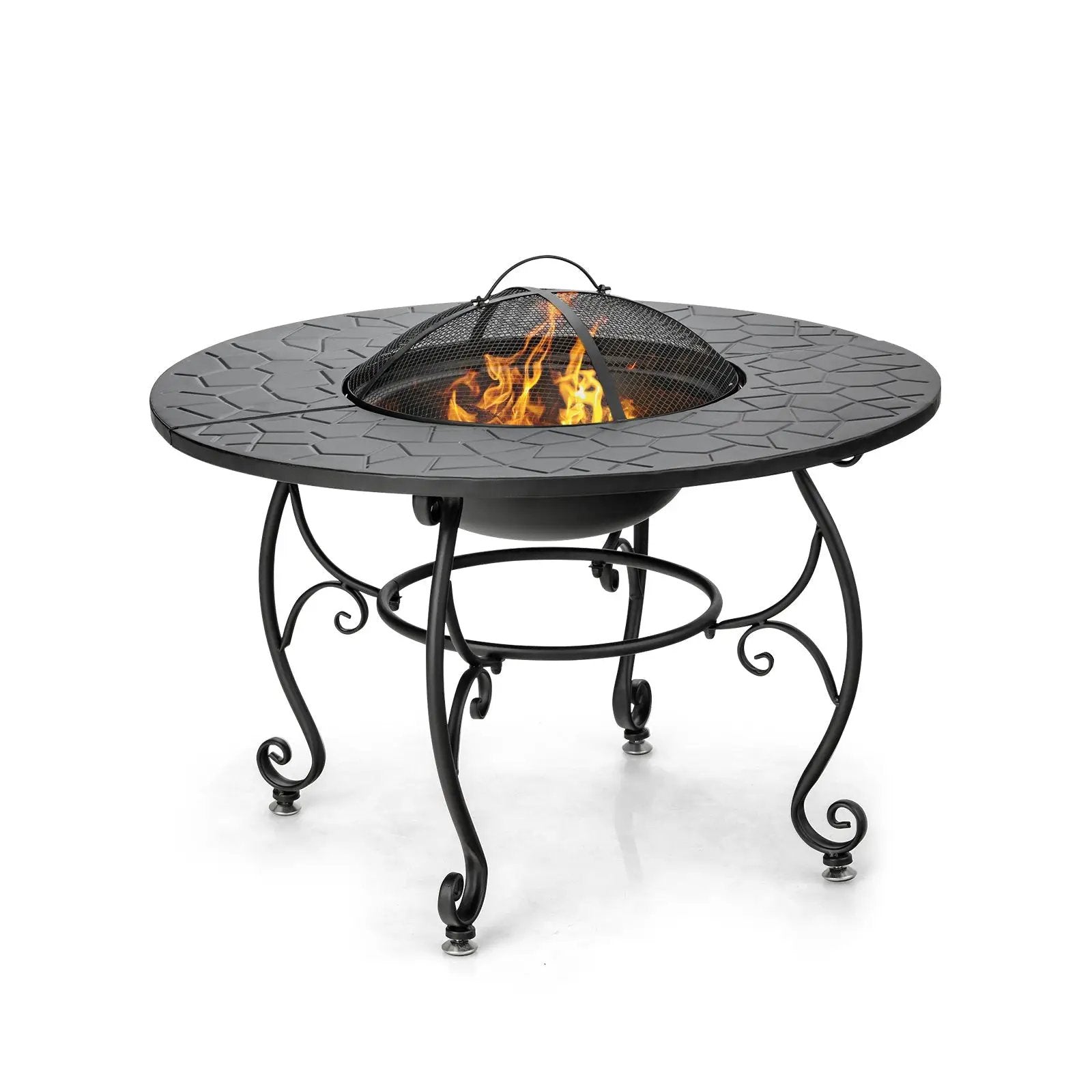 35.5 Feet Patio Fire Pit Dining Table With Cooking BBQ Grate by DirectDeals