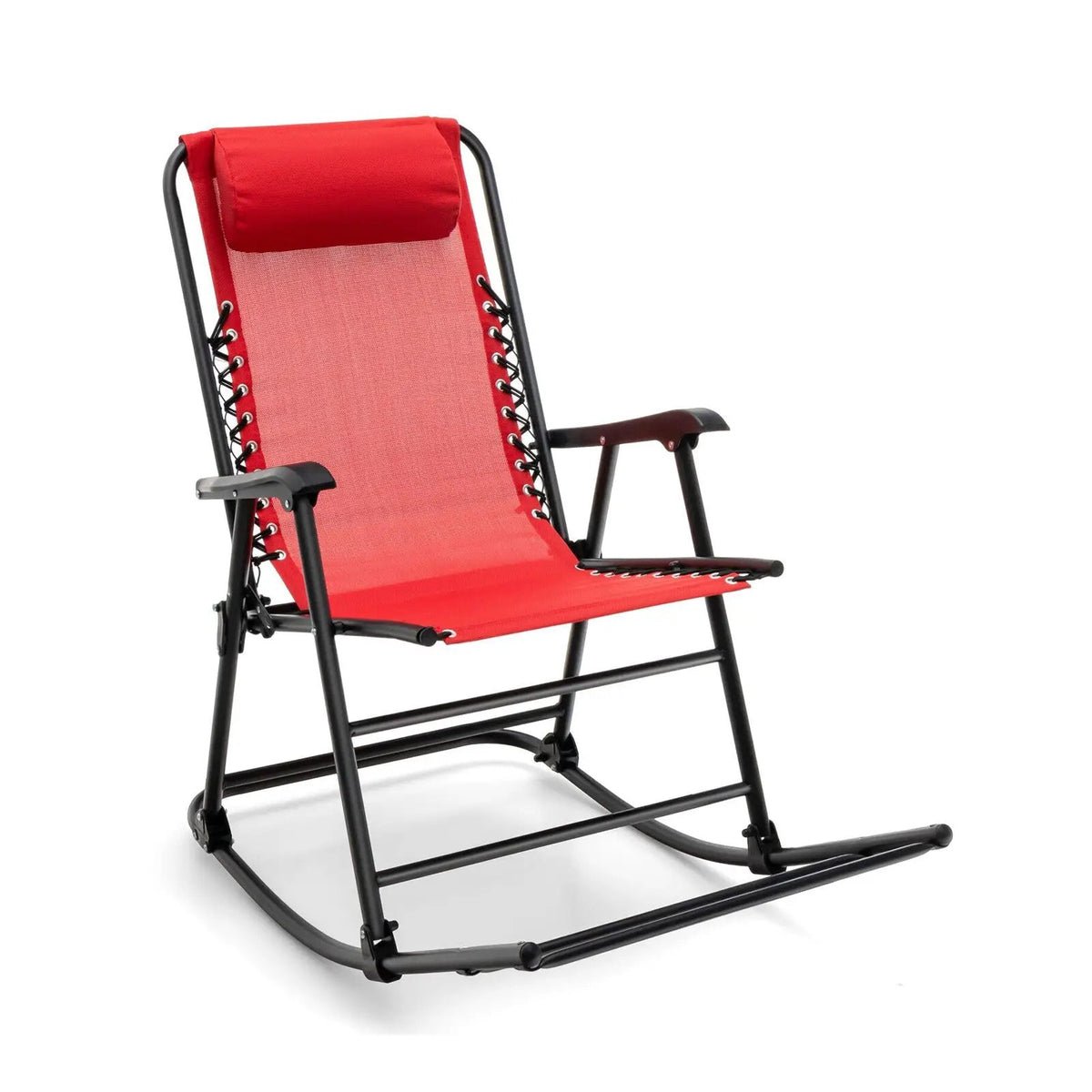 Outdoor Patio Camping Lightweight Folding Rocking Chair with Footrest, photo 11 of 40