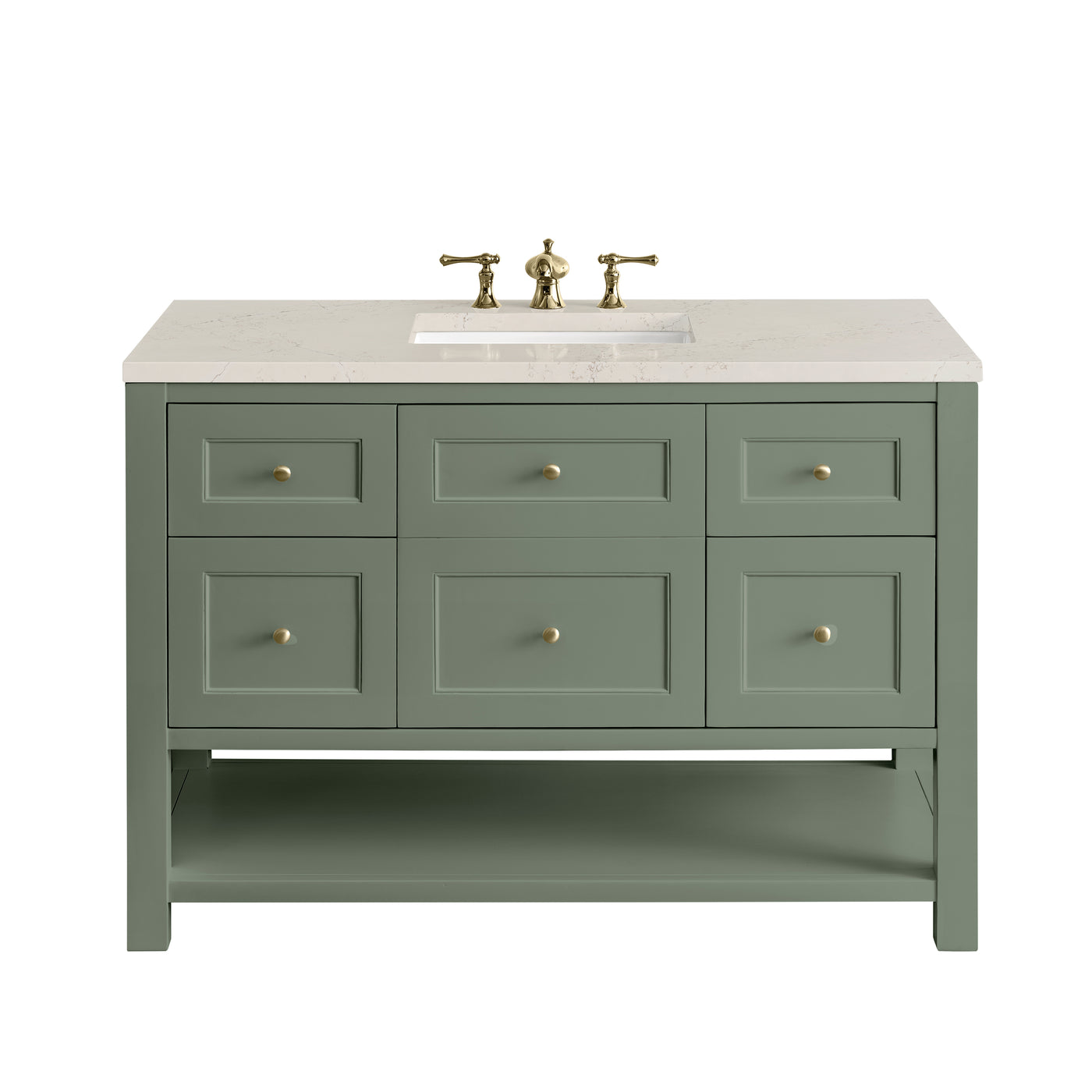 James Martin Breckenridge 48" Single Bathroom Vanity, Smokey Celadon with Siberian countertop