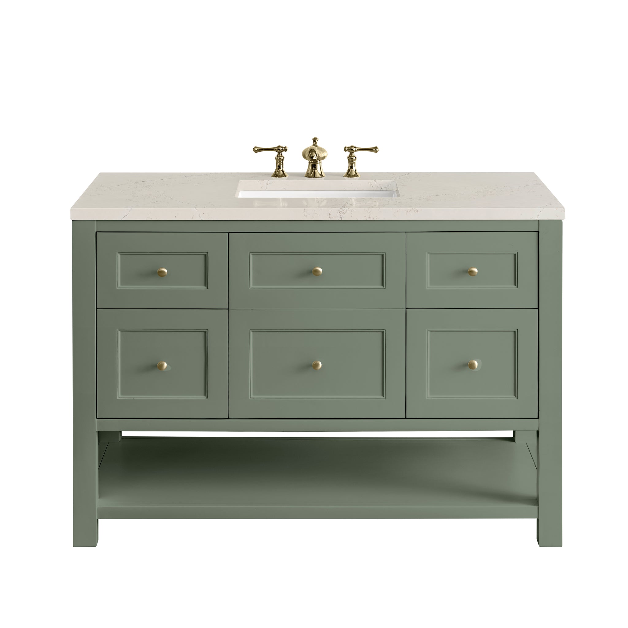 James Martin Breckenridge 48" Single Bathroom Vanity, Smokey Celadon with Siberian countertop