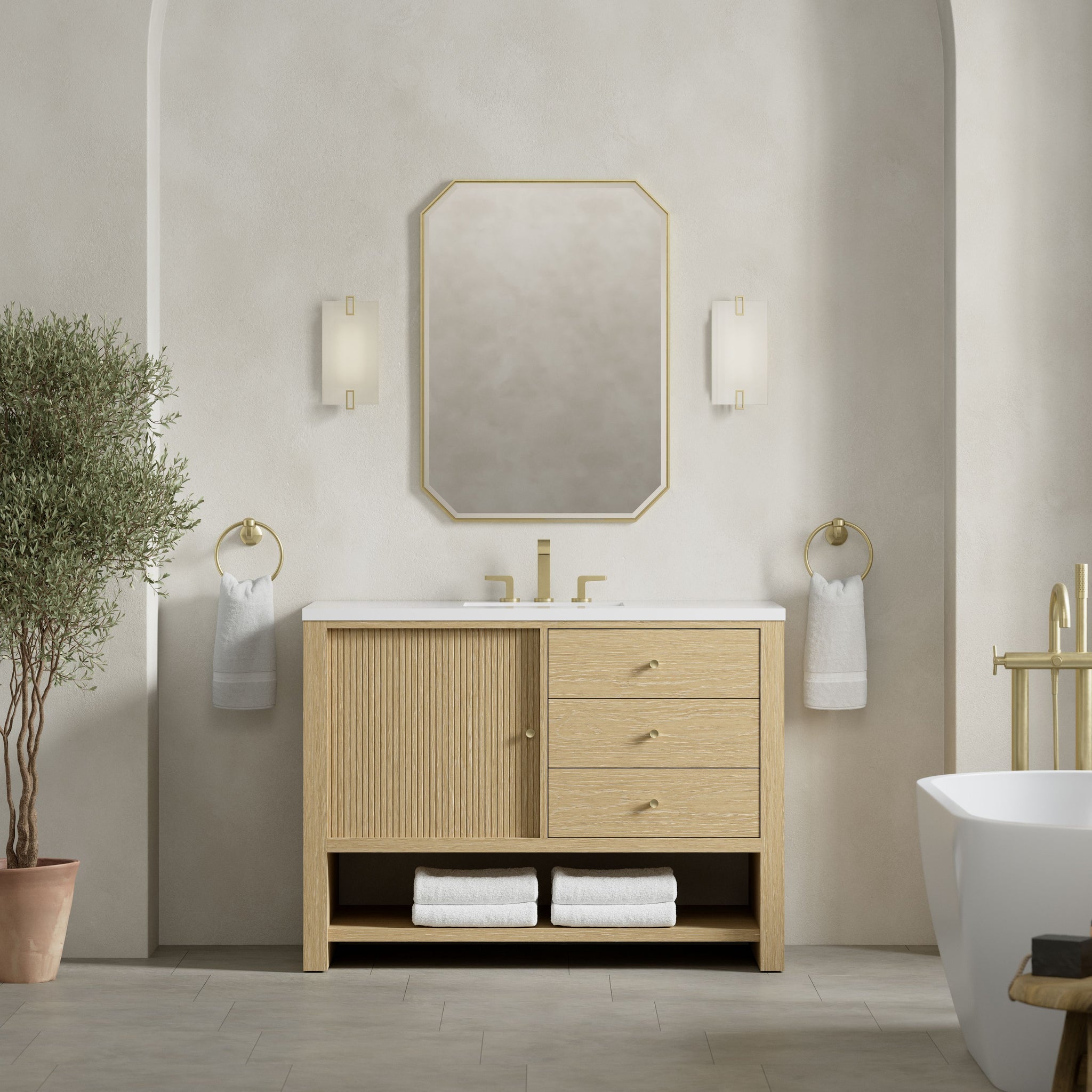 James Martin Marigot 48" Single Bathroom Vanity, Sunwashed Oak, view 27