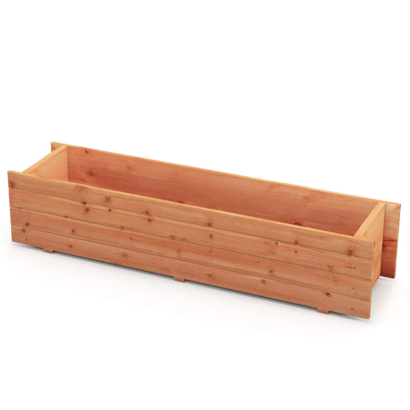 Fir Wood Planter Box with 2 Drainage Holes and 3 Added Bottom Crossbars-Orange by DirectDeals