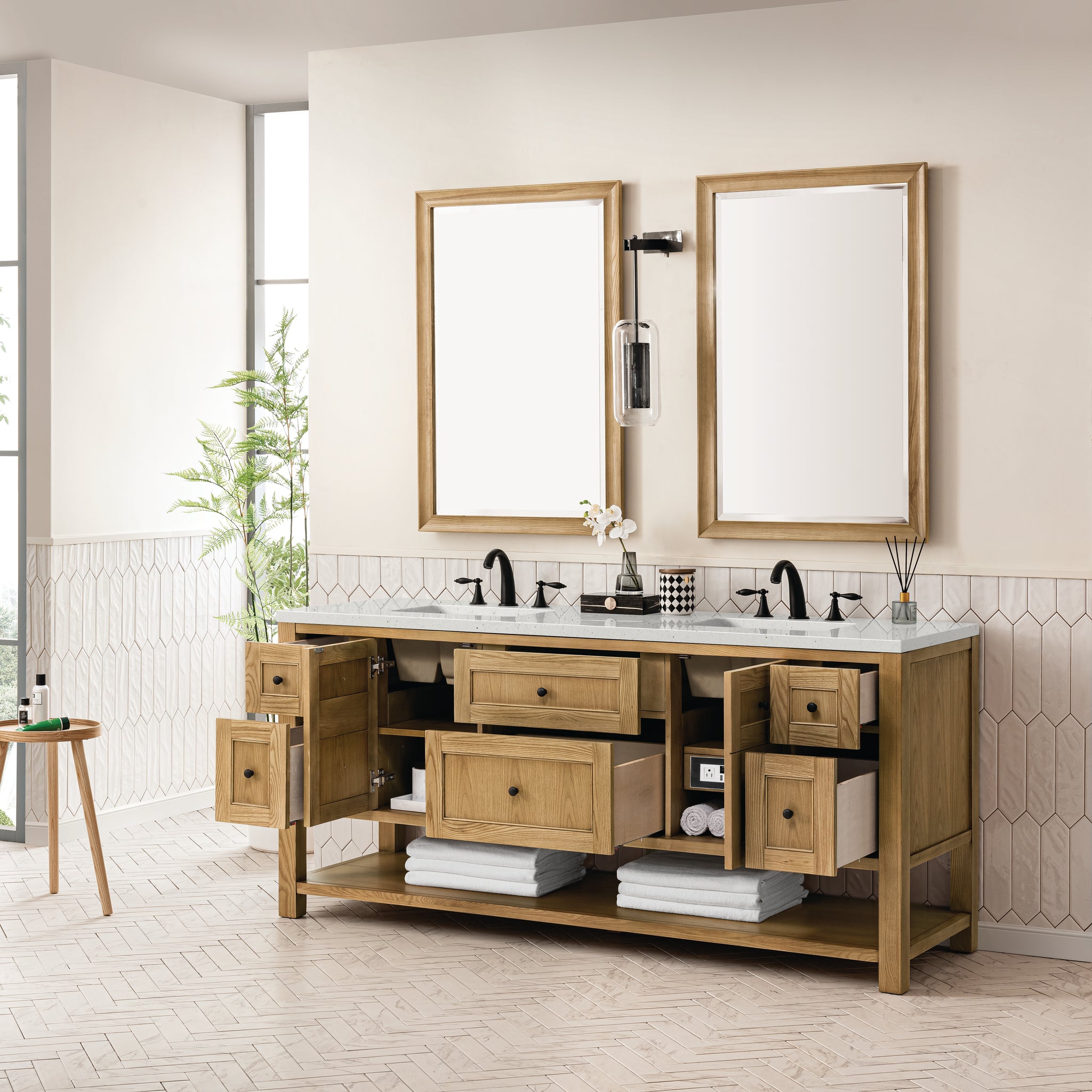 James Martin Breckenridge 72" Double Bathroom Vanity, Light Natural Oak, view 39
