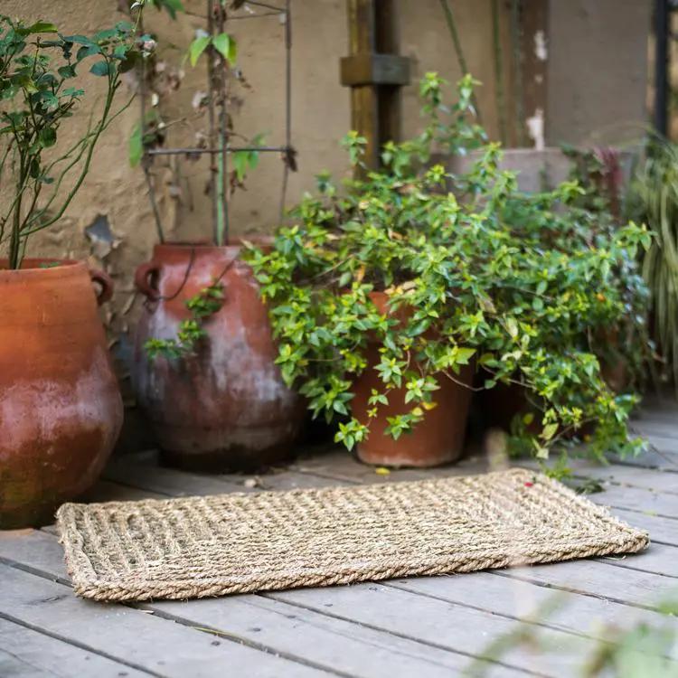 Organic Natural Straw Door Mat by RusticReach