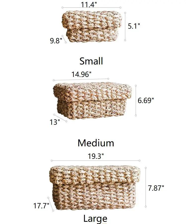 Organic Straw Organizer Storage with Lid by RusticReach