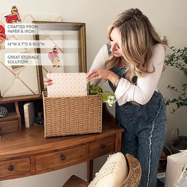 Woven Hanging File Basket by Decor Steals