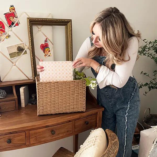 Woven Hanging File Basket by Decor Steals