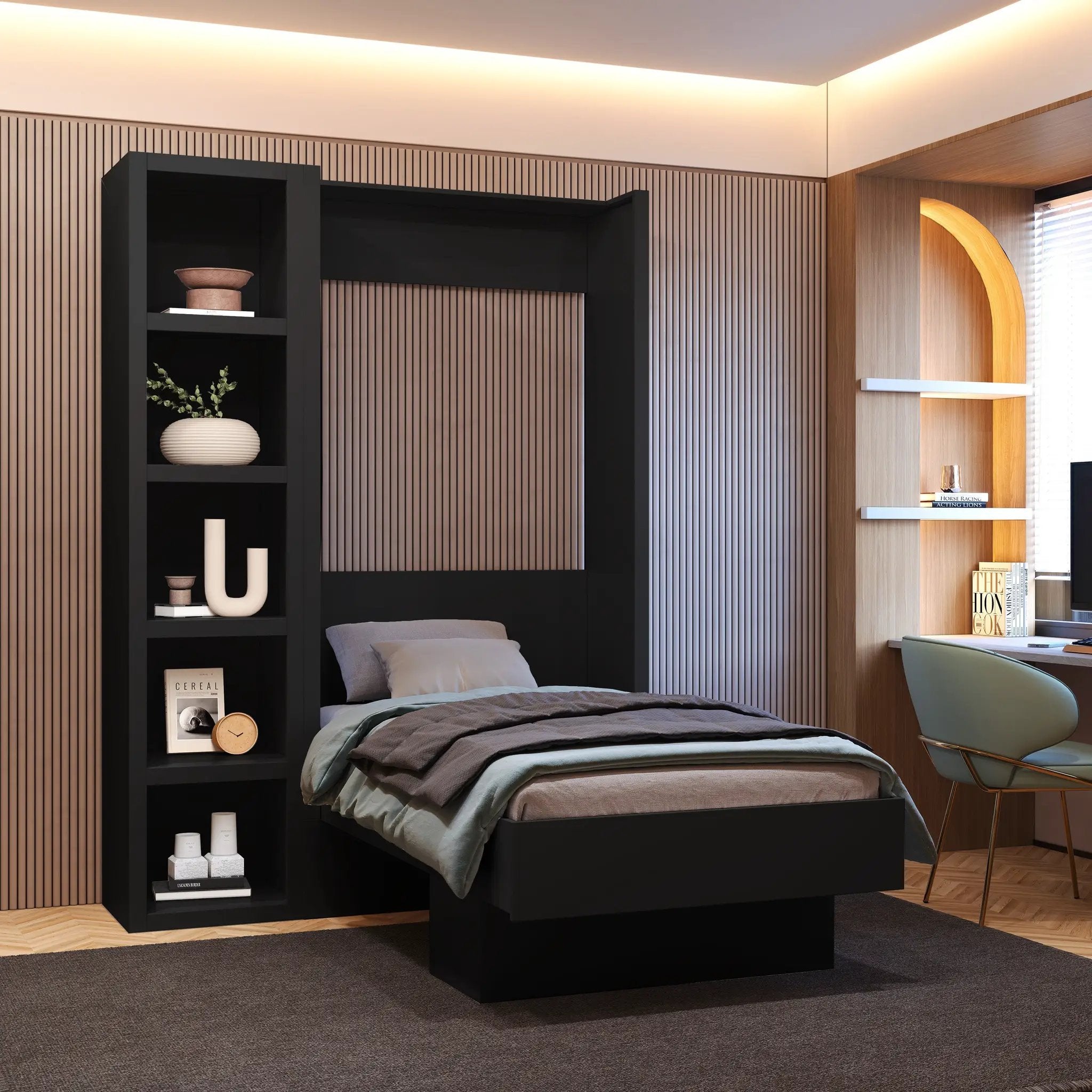 Black 85-in Tall Wooden Bookcase Shelf by Sharicks