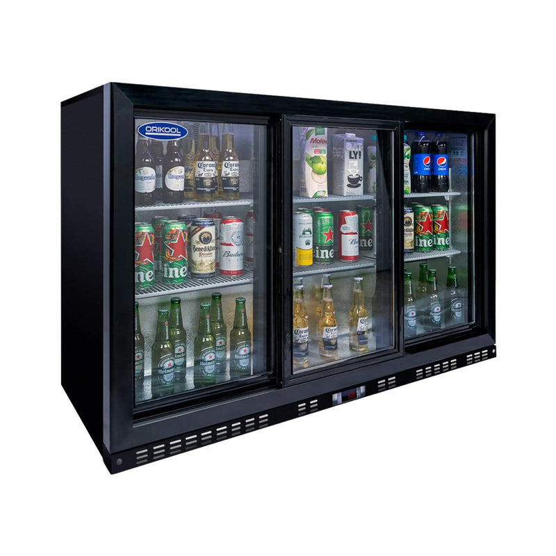 Orikool 53-Inch Energy Efficient Commercial Back Bar Drink Cooler With LED Lighting And 3 Glass Doors (SAK12097) by SAKSBY WHOLESALE