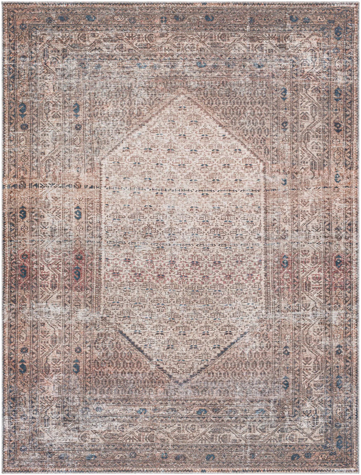 Tan Ormstown Distressed Washable Area Rug - Clearance, photo 13 of 14