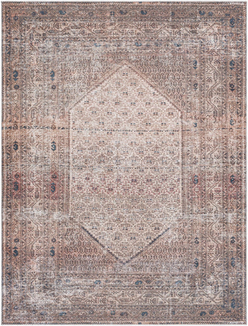 Tan Ormstown Distressed Washable Area Rug - Clearance by Boutique Rugs