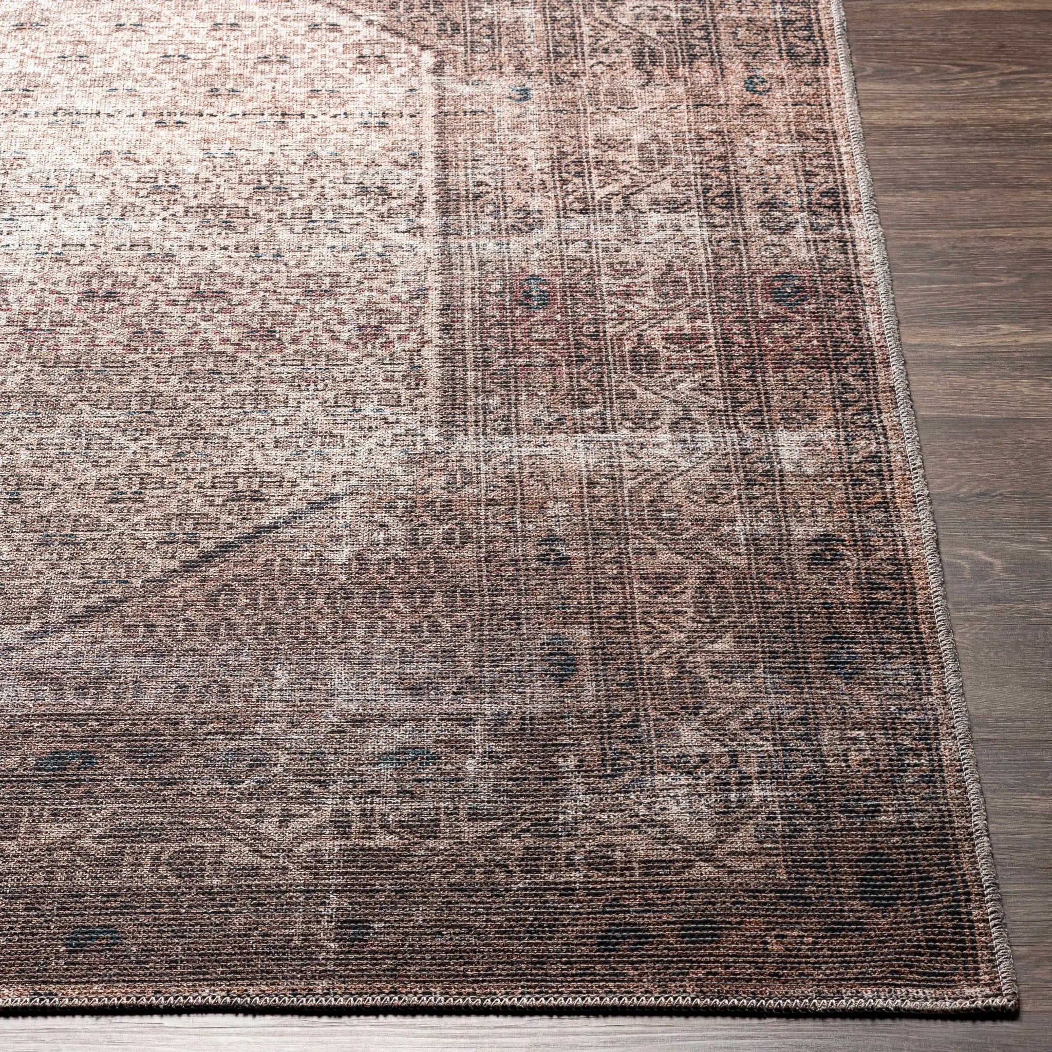 Tan Ormstown Distressed Washable Area Rug - Clearance by Boutique Rugs