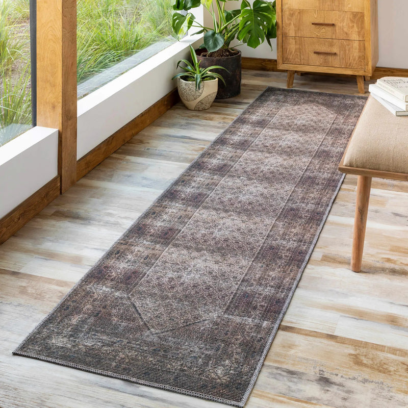 Tan Ormstown Distressed Washable Area Rug - Clearance by Boutique Rugs