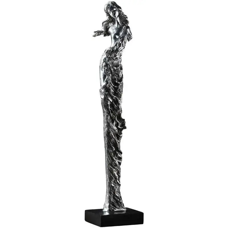 Abstract Girl Electroplated Resin Sculpture by House Of Avana