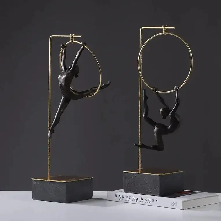 Abstract Acrobat Hanging Ring Sculpture by House Of Avana