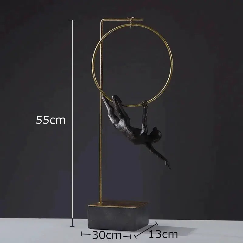 Abstract Acrobat Hanging Ring Sculpture by House Of Avana