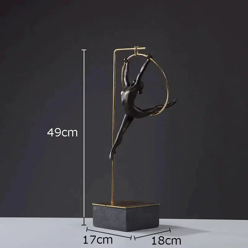 Abstract Acrobat Hanging Ring Sculpture by House Of Avana