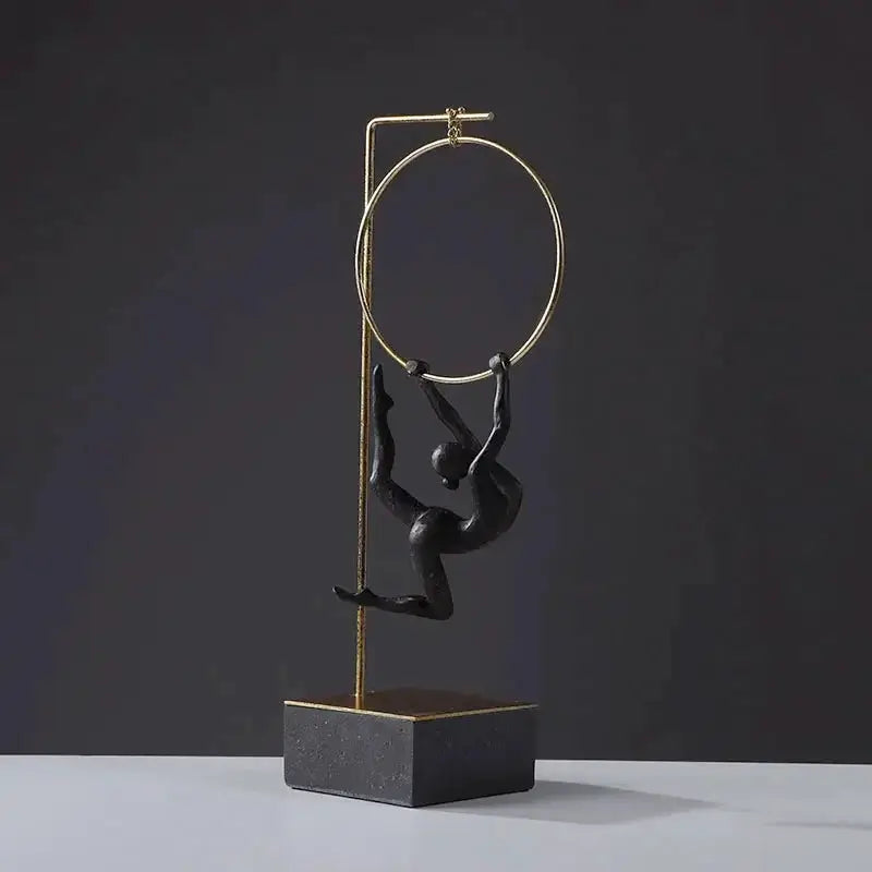 Abstract Acrobat Hanging Ring Sculpture by House Of Avana