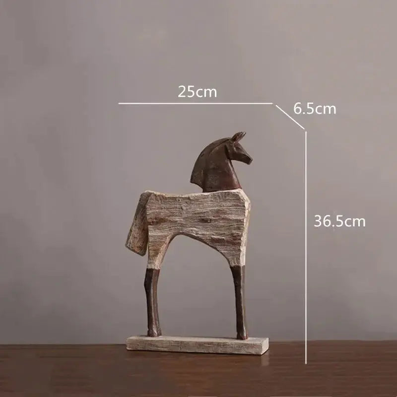 Rustic Wooden Horse Decorative Sculpture by House Of Avana